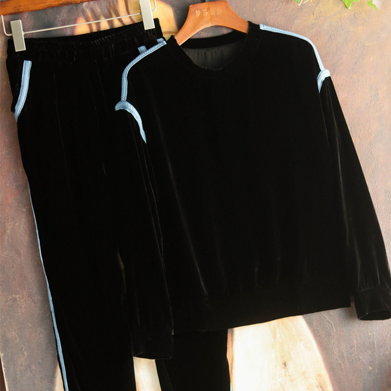 Good stock self-leaving in heavy pound recommended ~ ~ comfort casual display slim mesh belt splicing true silk velvet suit M9112