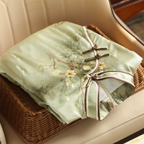 Beauty no words the temperament too high Chinese style collar tray Smoke Green Qipao Dress REAL SILK DRESS ME849