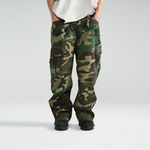 PMW 2024SS Retro Washed Distressed Camouflage Loose Wide Leg Pants Cargo Pants Casual Pants