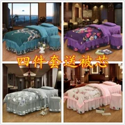 Màu sắc rắn vuông đầu giường đẹp cao cấp bao gồm giường massage bốn mảnh với lỗ giường sang trọng mùa đông đầu cơ thể có lỗ