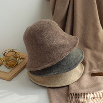 Autumn and winter Korean version of padded multi-color fishermans hat wool woolly felt hat hat female autumn and winter bowler hats Joker