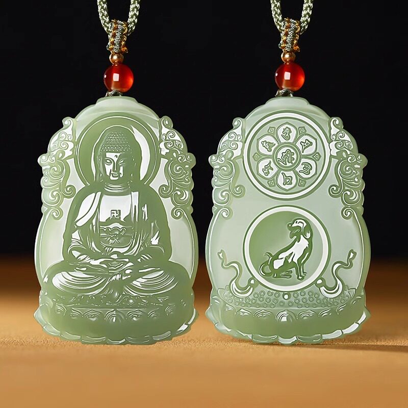 和田玉十二生肖本命佛吊坠普贤菩萨文殊菩萨阿弥陀佛玉佩-Taobao-Tmall