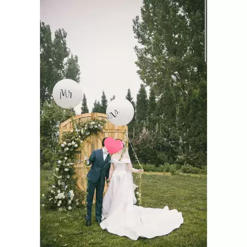 Ваш навсегда 36 -Миссис миссис М.С. Balloon Ins Outdoor Lawn Wedding Photo Свадьба свадебный дом макет