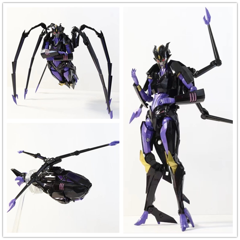 Apache Apc Transformation Toy Leader's Certificate Optimus Prime Black Widow Triple Transformation Spider-Man Helicopter Model