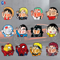 Car personality Funny Creative car stickers cartoon animation body scratch stickers funny face glass decorative stickers