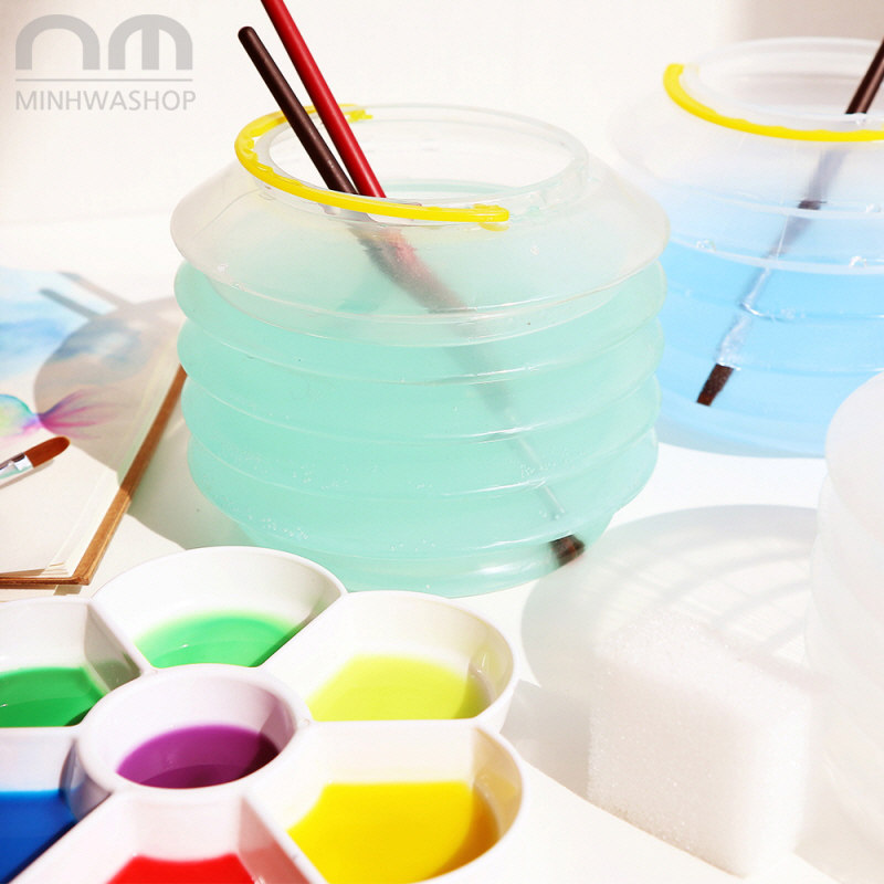 Pen washing container Watercolor gouache art painting Portable shabu-shabu pen bucket Pigment Student painting tools Folding pen washing bucket
