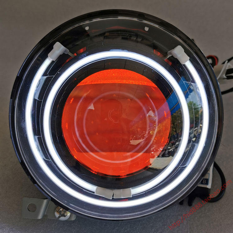 Small Tortoise Wanghai 5LED lens headlamp assembled sheep 5 generations of angel demon eyes start electric car save electric car