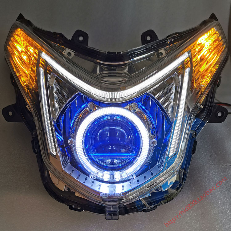 Suitable for Suzuki Youyi UE125 headlight retrofit LED double light lens Angel Eye Devil Eye Headlight Assembly-Taobao