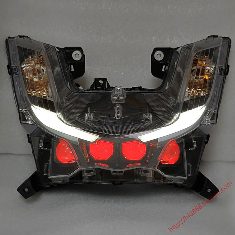 Suitable for Yamaha Xingying 125 Headlight Assembly Modified with Led Bi-Light Lens Matrix Module Devil Eye