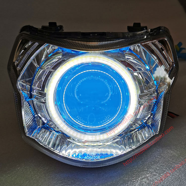 Suitable for Fuxi 125 As125 New Model Fuxi Modified Led Dual-Light Lens Headlight Assembly Angel Eyes