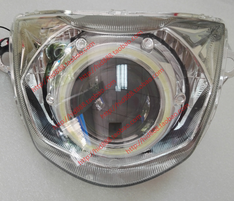 Xe máy tinh thần HJ125T-18 đèn pha ống kính sửa đổi thiên thần đèn xenon mắt đèn pha quỷ lắp ráp đèn halogen xe may