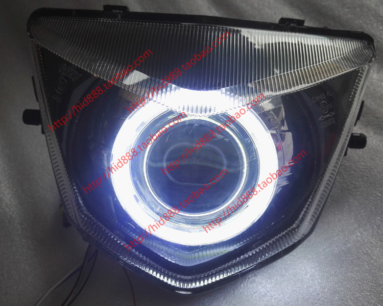 Lin Hai FS115 FS110 Đôi Ống Kính Quang Học Đèn Pha Lắp Ráp Xe Máy Xenon Ánh Sáng Mắt Thiên Thần Mắt Ma Quỷ đèn xe siêu sáng