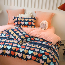 Autumn and winter warm velvet four-piece set ecological velvet milk velvet antistatic short plush bedding