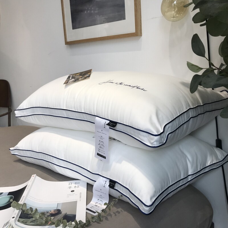 Ultra soft glutinous pillow Cloud suede pillow three-dimensional pillow core embroidered adult medium-high pillow 5 star hotel rebound single pair