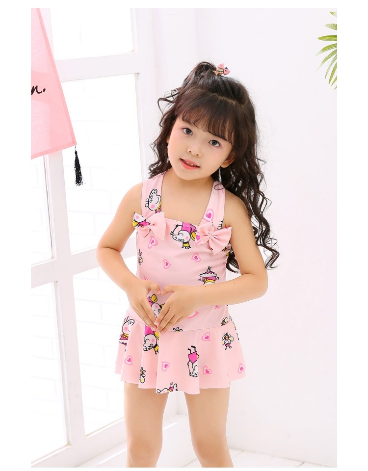 Áo Tắm trẻ em Girls 'Dính Liền Công Chúa Váy Puppets Peggy Cậu Bé Lớn Dễ Thương Kích Thước Sinh Viên Trẻ Em Áo Tắm đồ bơi 2 mảnh cho bé gái