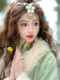 Popular Tibetan Clothing Winter Outfit Long-Sleeved Tibetan Dress Tibetan 2024 New Style Tibet Green Tibetan Clothing with Fur Collar