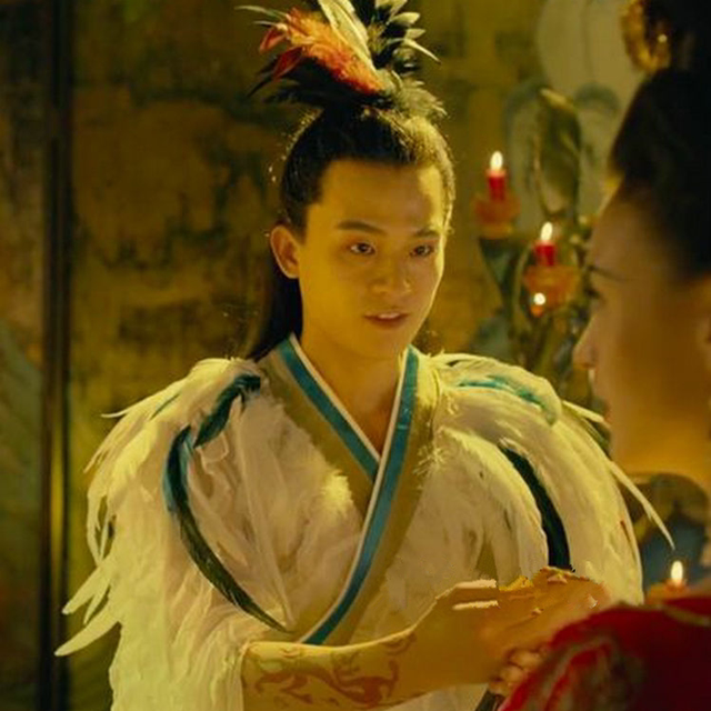 Film and Television Demon Cat Legend Baihe Youth-Style Ancient Costume Feather Outfit Liu Haoran White Dragon Danlong Fairy Costume Performance Outfit