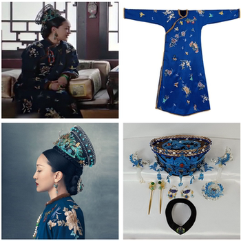 Ruyi's Same Style Ancient Costume Zhou Xun's Same Style Clothing Chinese Style Manchu Palace Qing Dynasty Ancient Costume Female Qing Palace Flag Costume