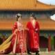 New Chinese-Style Ming Dynasty Hanfu Wedding Dress, Bridal Gown, Phoenix Crown and Veil Set, Wedding Attire with Long Train and Intricate Craftsmanship