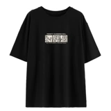Весенняя модная летняя черная футболка с коротким рукавом, короткий рукав, коллекция 2022, в западном стиле, большой размер, оверсайз