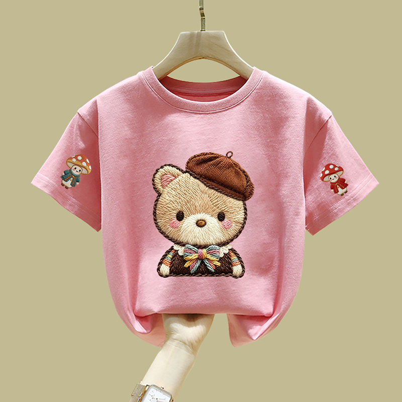 Cartoon Girl Pure Cotton Short-Sleeved T-Shirt New Style 2026 Summer Trendy Cute Half-Sleeved Kidsren's Loose Top T-Shirt Cartoon Girl Pure Cotton Short-Sleeved T-Shirt New Style 2026 Summer Trendy Cute Half-Sleeved Kidsren's Loose Top T-Shirt
