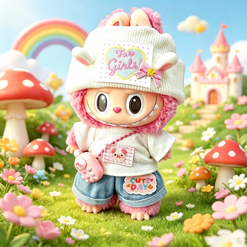 Labubu High-Energy Set Vinyl Labubu Blind Box Plush Doll Bag Pendant Doll Clothes Set