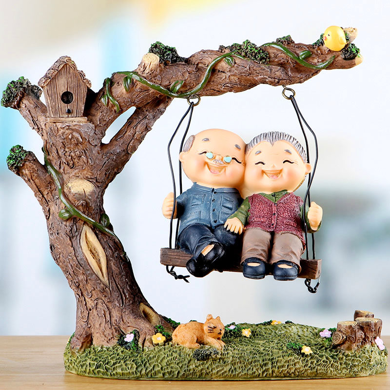 Slut swing set old old lady old lady with white head and old man old grandpa old and old couple of old couple of decorations