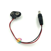 Experimental 9V battery buckle power supply cable 9V battery buckle to DC male wire battery adapter wire