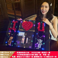 Подарочная коробка, ожерелье, браслет, серьги, духи, помада, серебро 925 пробы, 7 пары