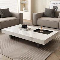 Стол Rock Slab Teable Living Room and Home Использование 2024 Новый легкий роскошный высококачественный минималистский прямоугольный мраморный чайный стол чай
