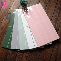 Color bright light pure black and white line macaron tile 300x600 kitchen dining room bathroom bathroom interior wall tiles