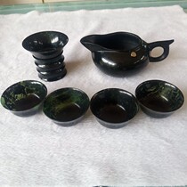 Wine Springs Night Light Cup Qi Lian Ink Jade Gansu Special Birth Wuhan Mandarin Jade Wine Spring Special Tea Tea Set