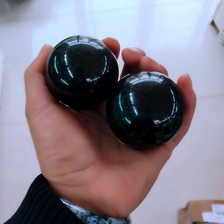 Jiuquan luminous cup Qilian Moyu Health handball practice ball Middle-aged natural massage ball specialty natural jade