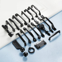 American black handle cabinet wardrobe Ming hand cabinet door drawer door handle modern minimalist Eurostyle single-hole small handle