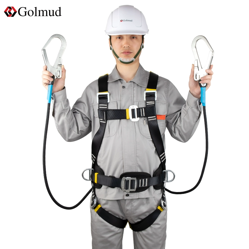 Đai an toàn năm điểm khi làm việc trên cao Đai an toàn toàn thân tiêu chuẩn quốc gia GM8088 Móc dây an toàn chống mài mòn thợ điện cuộn dây an toàn 