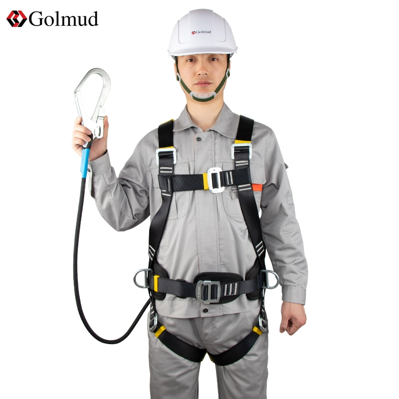 Đai an toàn năm điểm khi làm việc trên cao Đai an toàn toàn thân tiêu chuẩn quốc gia GM8088 Móc dây an toàn chống mài mòn thợ điện cuộn dây an toàn 
