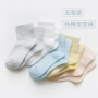 Vớ trẻ em cotton mùa hè lưới tinh khiết phần mỏng ống thoáng khí vớ trẻ em sơ sinh 0-1-3-5-7-9 - Vớ vớ chống trơn cho bé