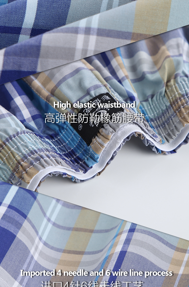 Màu Clan Mùa Hè Nam A Luo Quần Cotton Pajama Quần Nhà Boxer Shorts Cotton Thoáng Khí 2 cái