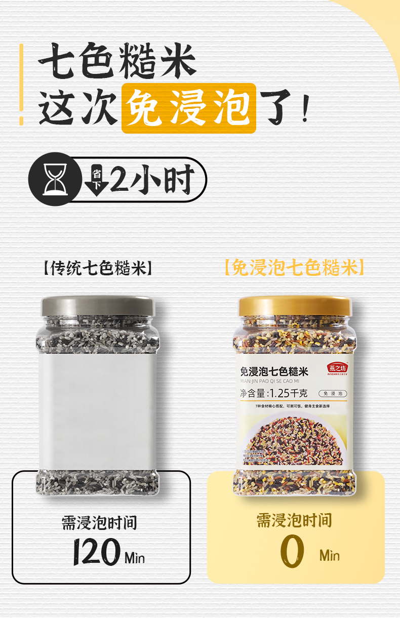 燕之坊 免浸泡七色糙米 1.25KG 罐装 图3