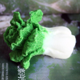 青海特色工艺品茶卡盐雕可爱小白菜百财如意百事称心摆件送人佳品