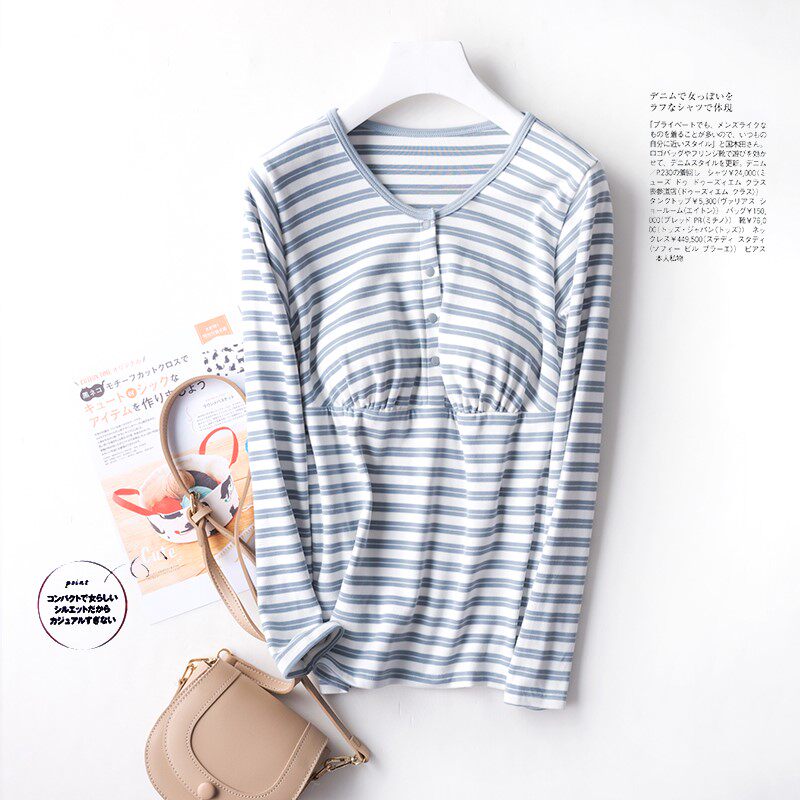 Cotton mammal long-sleeved top yue zi fu pajamas mammal Qiuyi postpartum fa re yi thickened base shirt autumn and winter