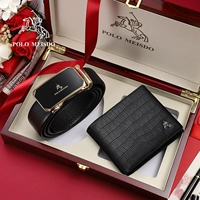 [SF бесплатная доставка] PL606438 Пояс+PL8602179-1 Кошелек овечьей кожи [подарочная коробка с твердым деревом]]