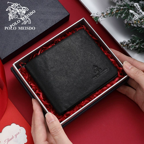 Мужской короткий кожаный элитный бумажник, из натуральной кожи, воловья кожа