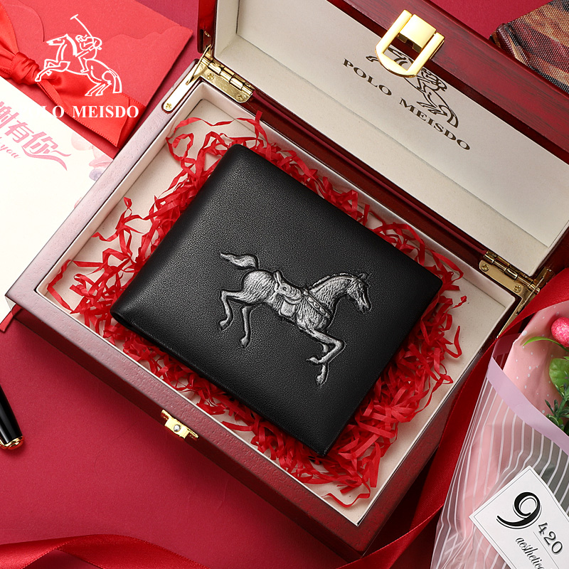 British official flagship store Rav Laurenma ball wallet man genuine leather short multi-position multi-position money clip cow leather clip male tide card