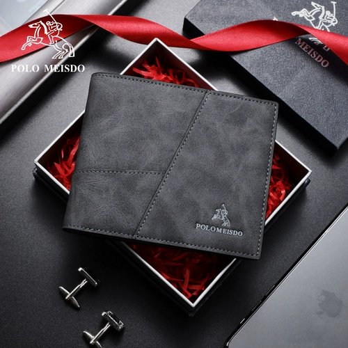 Короткий кожаный бумажник, из натуральной кожи, подарок на день рождения