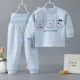 Bộ quần áo trẻ em cotton mùa thu và mùa đông các mẫu đồ lót lưng cao cho trẻ sơ sinh bộ hai mảnh có thể mở màu quần áo mùa thu trẻ em cotton - Quần áo lót