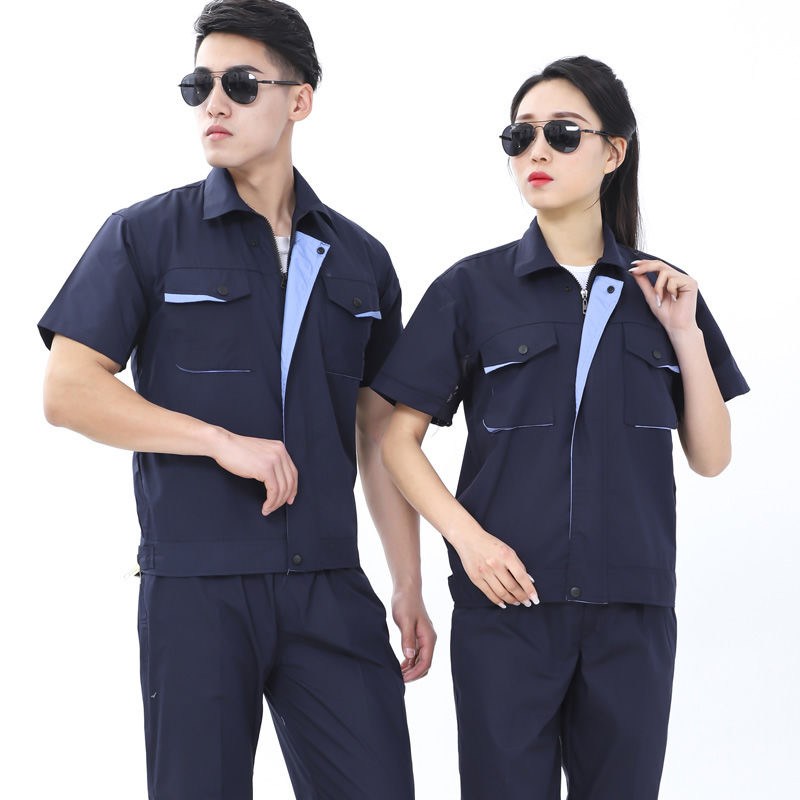 Summer workclothes ngắn tay phù hợp với tùy chỉnh áo khoác nam bảo hộ lao động nhà máy đồng phục xưởng nam lao động quần áo bảo hộ quần áo sửa chữa ô tô