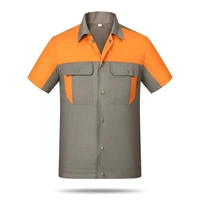 (вверху) Короткие рукава из чистого хлопка, оранжевые и серые на дне