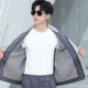 (Двойной верхний верх) с длинными рукавами, верхний серый, нижний серый, пять поколений двойного слоя
