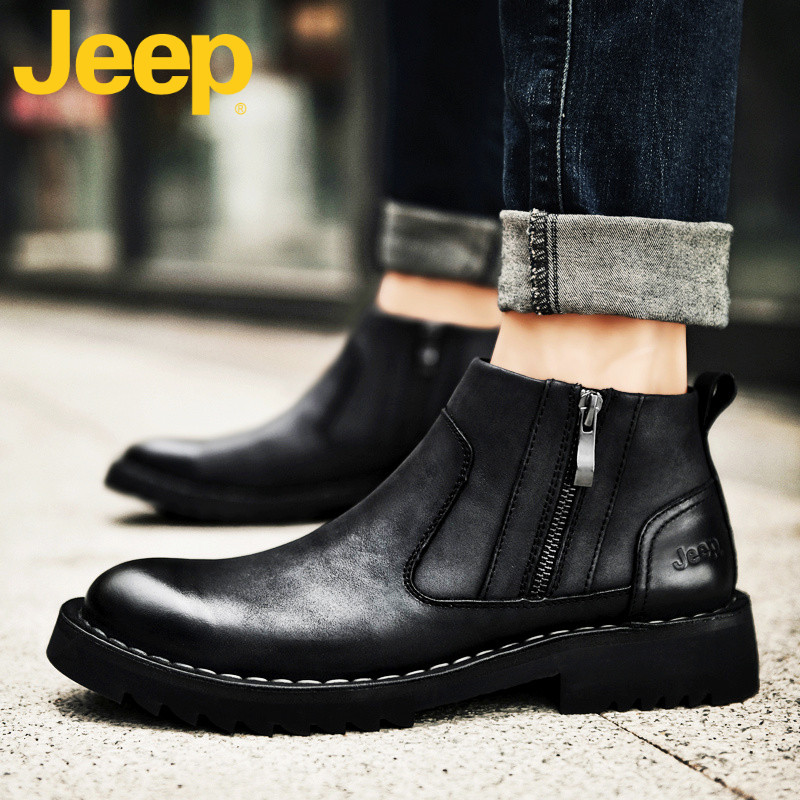 jeep gip guepMartin boots man high cylinder leather shoes men shoes 2022 new summer genuine leather tooling snowshoeing boots